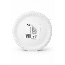 ASSIETTES CARTON BLANCHES 23CM X50