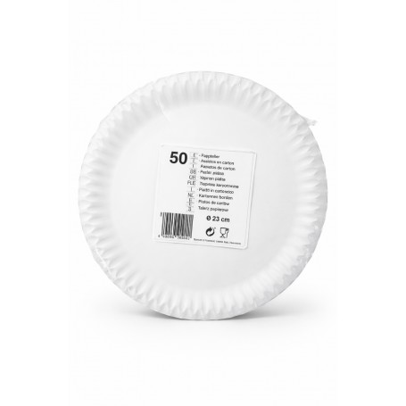 ASSIETTES CARTON BLANCHES 23CM X50