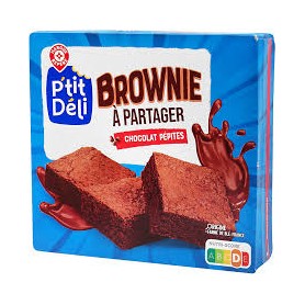 Brownie à partager Chocolat et Pépites de Chocolat - P'TIT DELI - 285g