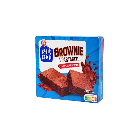 Brownie à partager Chocolat et Pépites de Chocolat - P'TIT DELI - 285g