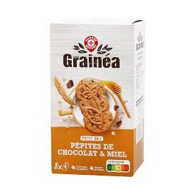 Biscuits Petit Déjeuner Pépites de Chocolat et Miel 8x4 - P'TIT DELI - 400g