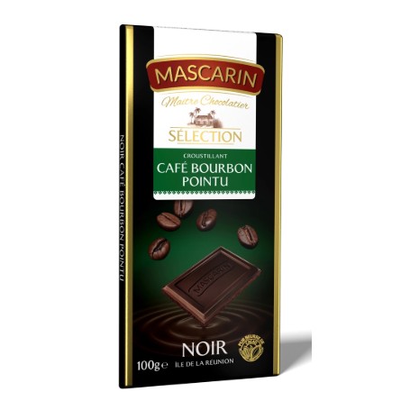 Tablette Chocolat noir café bourbon pointu - MASCARIN -100g
