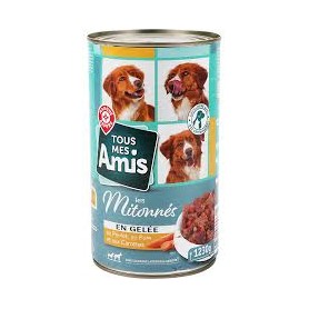 BOUCHÉES POUR CHIEN EN GELÉE POULET FOIE CAROTTES TOUS MES AMIS 1.23KG