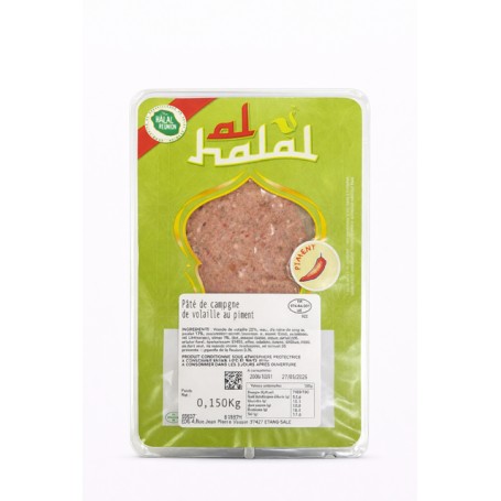 Paté de campagne de volaille piment - AL HALAL - 150g