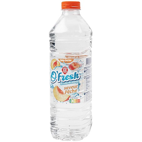 EAU DE SOURCE AROMATISEE PECHE SANS SUCRE 1.5L O'FRESH