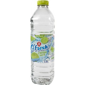 EAU DE SOURCE AROMATISEE CITRON VERT SANS SUCRE 1.5L O'FRESH
