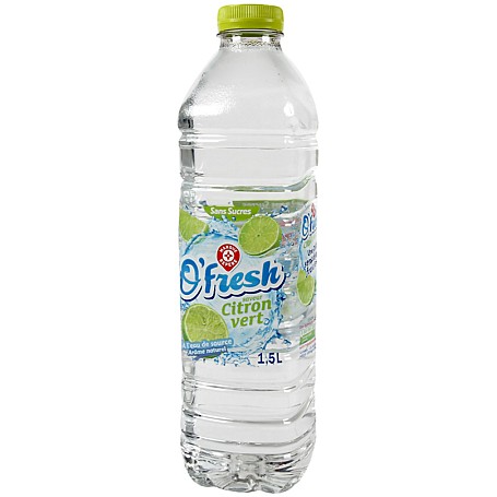 EAU DE SOURCE AROMATISEE CITRON VERT SANS SUCRE 1.5L O'FRESH