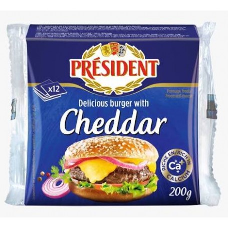 FROMAGE FONDU CHEDDAR BURGER - PRESIDENT - 200G