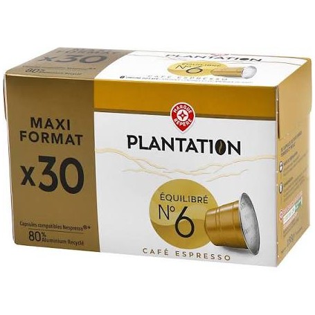 CAPSULES ALU CAFE EQUILIBRE n6 X30 156G PLANTATION