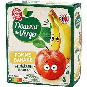 COMPOTES GOURDES POMME BANANE DU VERGER (4X90) 360GR
