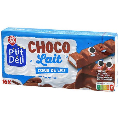 MINI BARRES CHOCOLATEES CHOCO LAIT COEUR DE LAIT x16 200G PTIT DELI