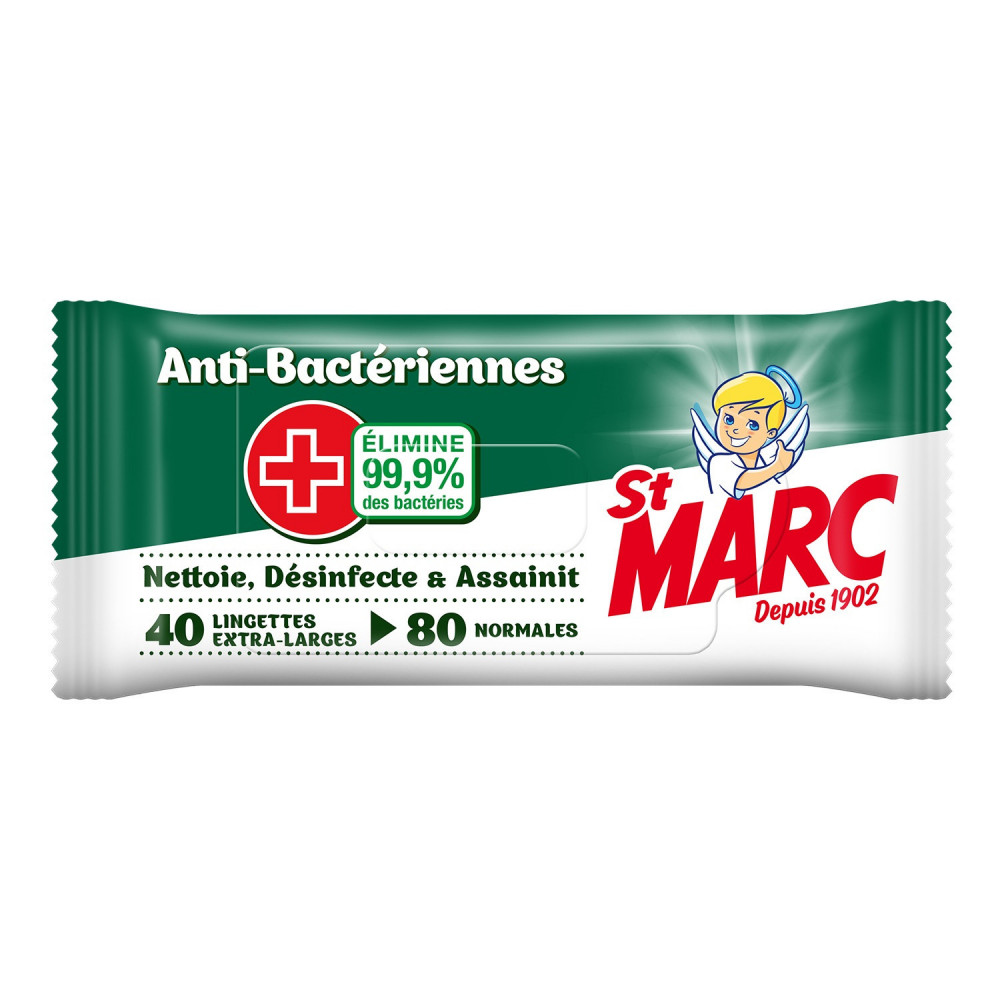 St Marc Lingettes nettoyante Anti-bactériennes x40 - Drive Z'eclerc