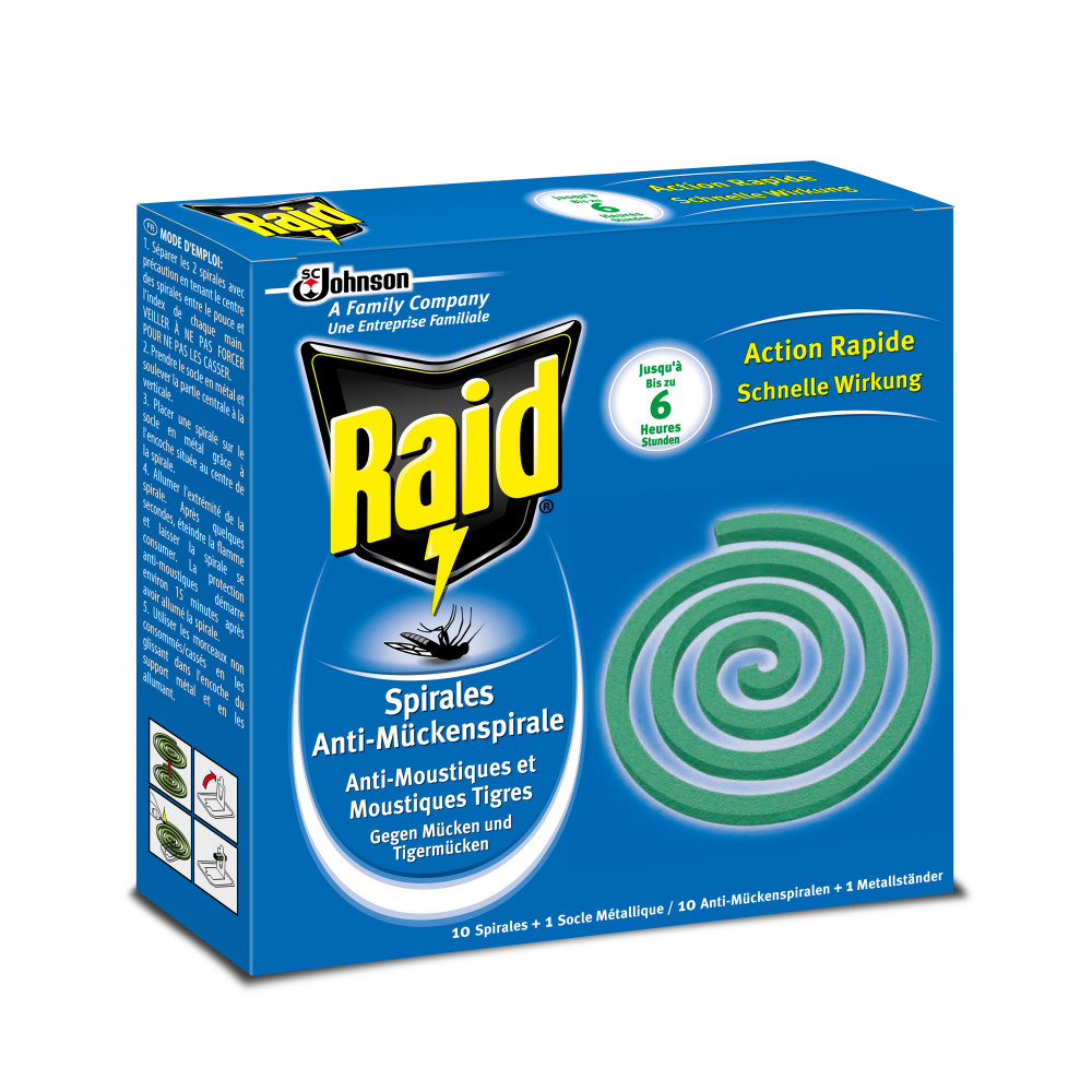 RAID SPIRALE ANTI-MOUSTIQUES USAGE EXTERIEUR 10 SPIRALES - Drive Z'eclerc