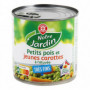 PETITS POIS CAROTTES TRES FINS A L'ETUVEE -265g NOTRE JARDIN