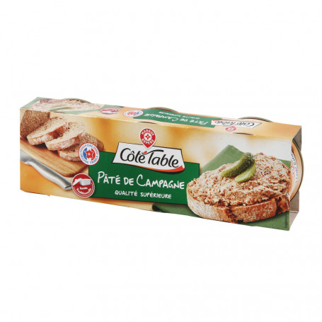 Pâté de campagne Côté Table Pur porc - 3x78g