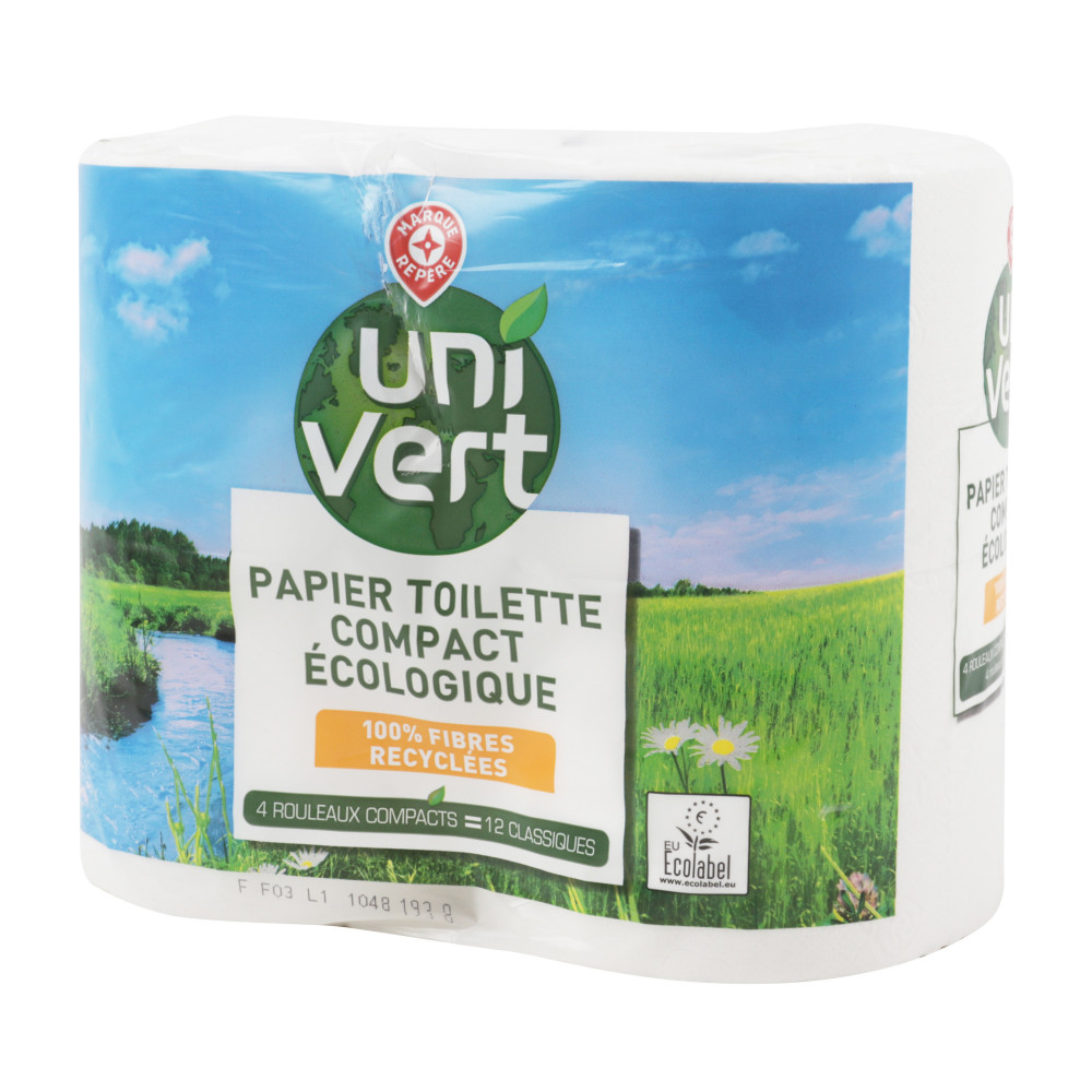 Papier toilette Uni Vert Compact écologique - x4 - Drive Z'eclerc