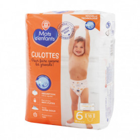 CULOTTES BEBE -  MOTS D'ENFANTS -  T6 : 16kg  x18