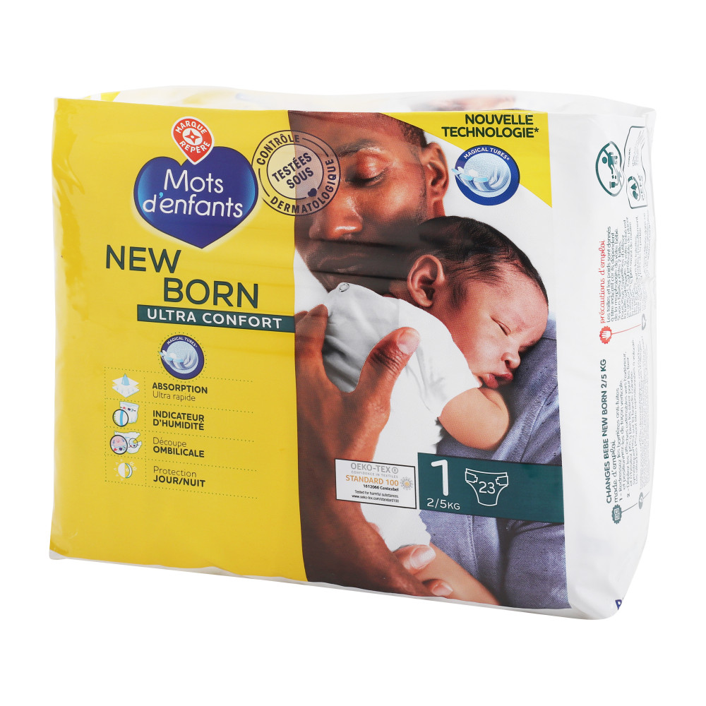 Change bébé - MOTS D'ENFANTS - Nouveau né - T1 - 2/5kg - x23 - Drive  Z'eclerc