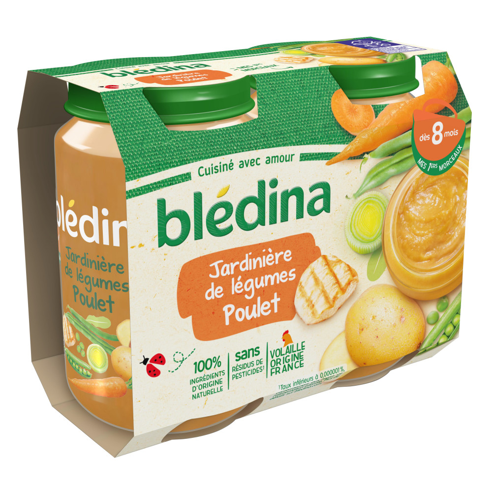 BLEDINA POTS SALES Jardinière de Légumes Poulet 2x200g - Dès 8 Mois - Drive  Z'eclerc