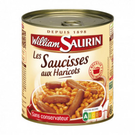 SAUCISSES HARICOTS 4/4 WILLIAM-SAURIN 840 GRS