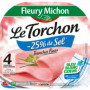 Jambon Cuit à l'ETOUFFEE -25 % SEL Le TORCHON FLEURY MICHON