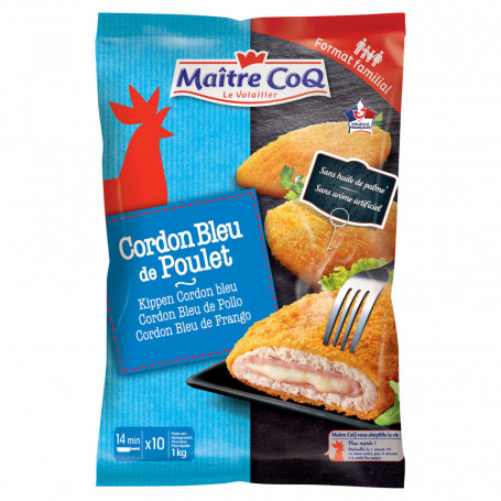 CORDON BLEU AU POULET SACHET 1KG MAITRE COQ SURG
