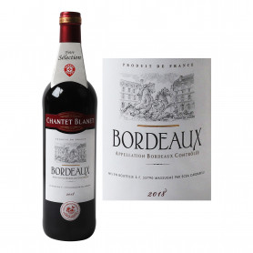 Vin rouge Bordeaux Chantet Blanet  AOC 75cl