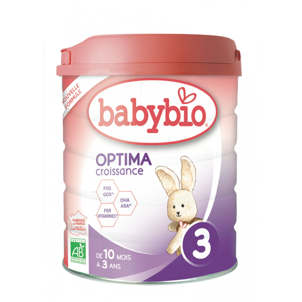 Lait biologique OPTIMA 3 BABYBIO de 10 mois à 3 ans 800G - Drive Z'eclerc