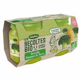 BLEDINA LES RECOLTES BIO Brocolis Pommes de Terre 2x130g - Dès 4/6