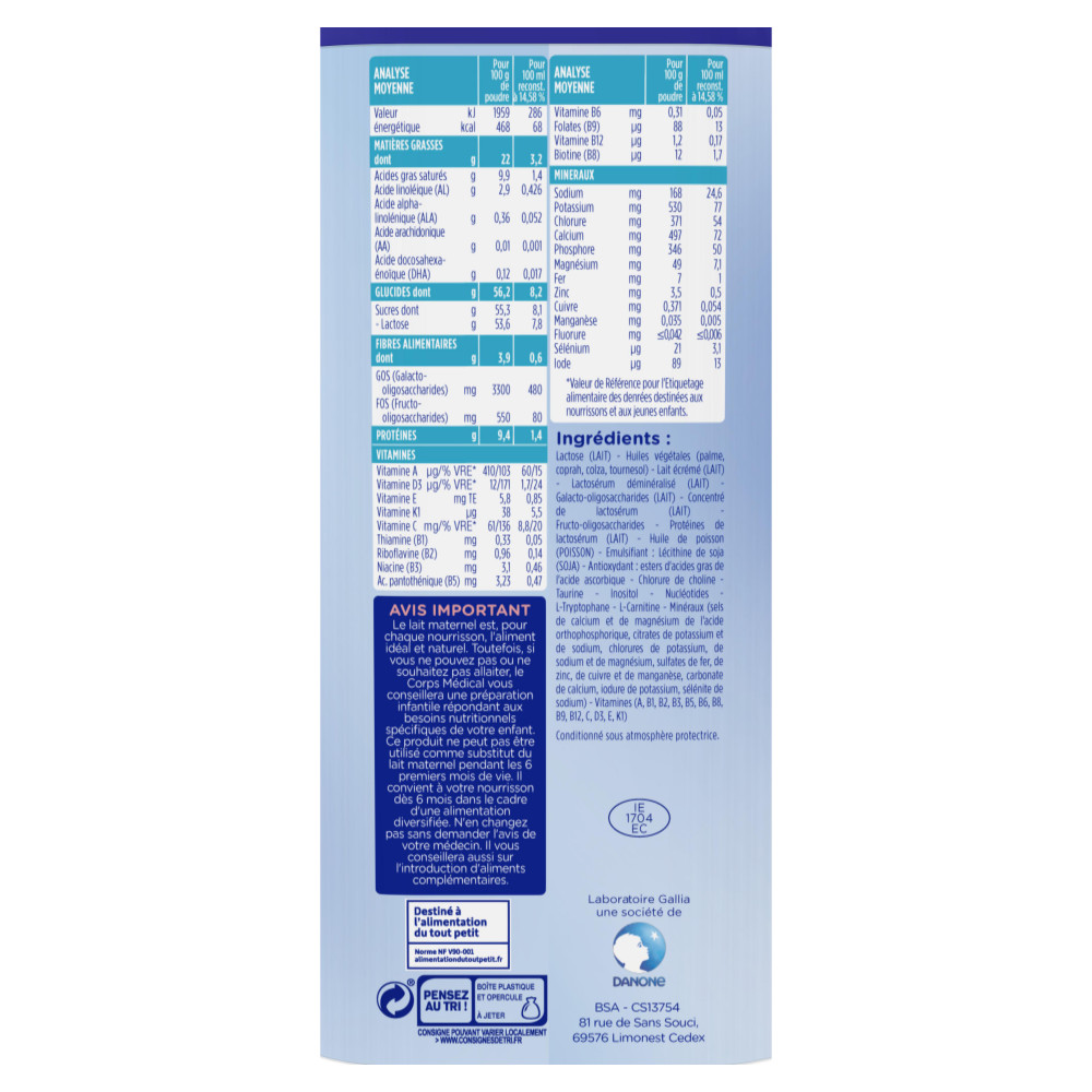 Gallia Calisma 2eme Age 900g De 6 A 12 Mois Drive Z Eclerc