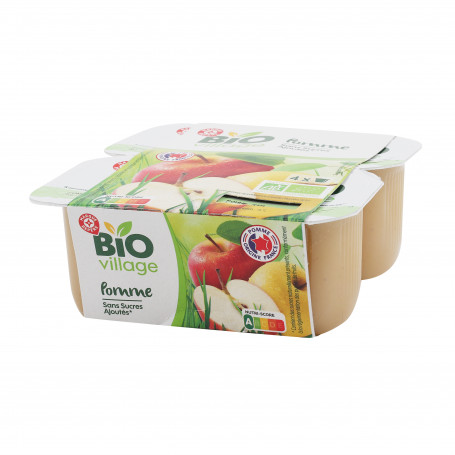 Compotes de Pomme X4 BIO VILLAGE 90g - Drive Z'eclerc