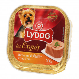 BARQUETTE POUR CHIENS AU FOIE ET A LA VOLAILLE - LYDOG -300G