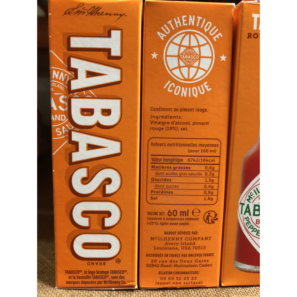 Sauce Piment Epicée Rouge Tabasco 60ml - Drive Z'eclerc