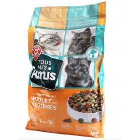 CROQUETTES POUR CHAT POULET LEGUMES LYCAT 4KG