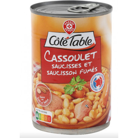 CASSOULET SAUCISSES ET SAUCISSONS FUMES- COTE TABLE - 420G