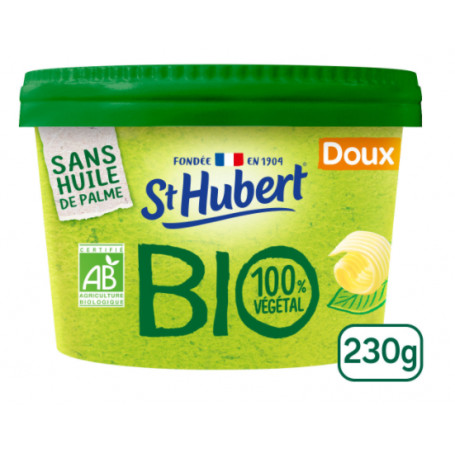 MARGARINE DOUX BIO SANS HUILE DE PALME 100% VÉGÉTAL ST HUBERT