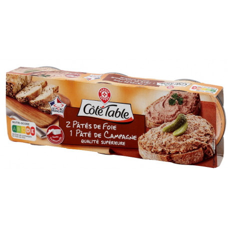 Pâté mixte foie campagne 3x78g COTE TABLE