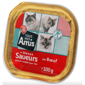 BARQUETTE POUR CHAT RICHE EN BOEUF - TOUS MES AMIS - 100G
