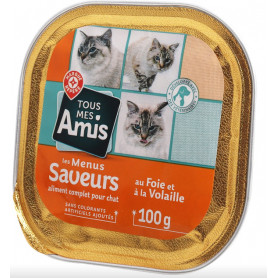 BARQUETTE POUR CHATRICHE EN FOIE ET VOLAILLE - LYCAT -  100G