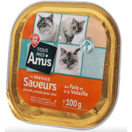 BARQUETTE POUR CHATRICHE EN FOIE ET VOLAILLE - LYCAT -  100G