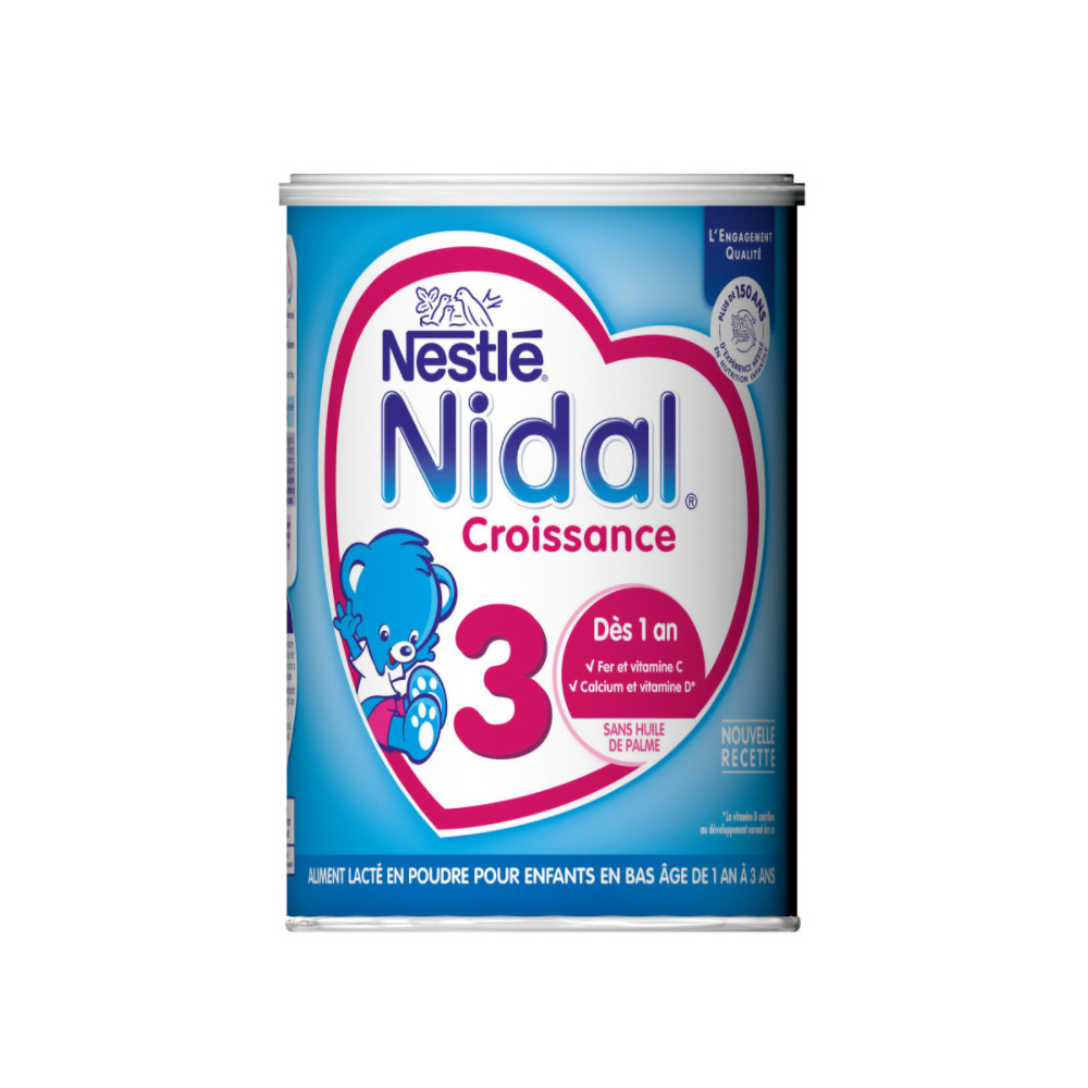 Lait bébé en poudre dès 1 an NIDAL : la boite de 800g à Prix Carrefour