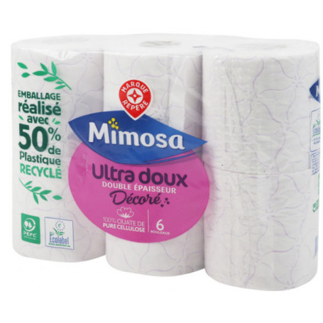 papier hygiénique ultra confort décoré (3 plis) x 6 - MIMOSA au meilleur  prix