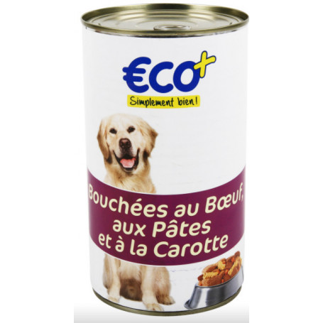 Bouchées au bœuf, aux pâtes et à la carotte - ECO+ - 1250g pour chien