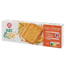 BISCUITS AUX GERMES DE BLÉ ET SOJA ORANGE - 200 G