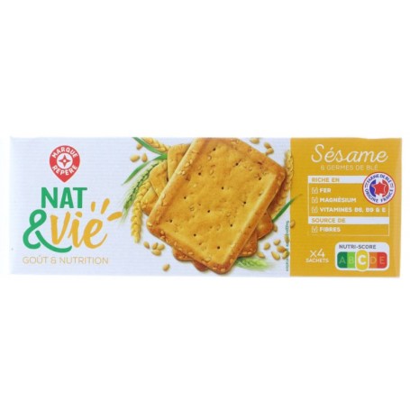 Biscuits aux Germes de Blé et Sésame - NATVIE - 200g