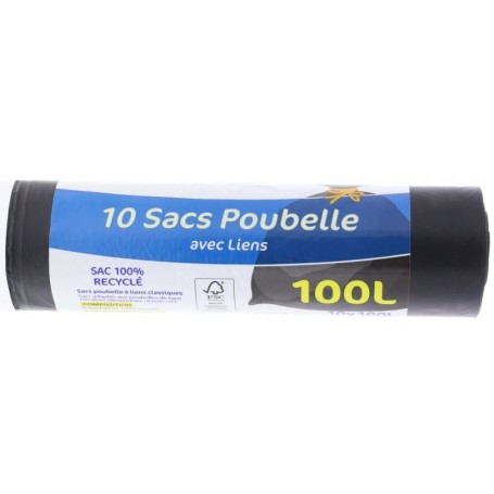 Sacs poubelles 100L - X10 avec lien - Drive Z'eclerc