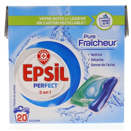 Lessives Capsules Tri-Doses fraîcheur - EPSIL - 20x24,5ml (490ml) - Drive  Z'eclerc