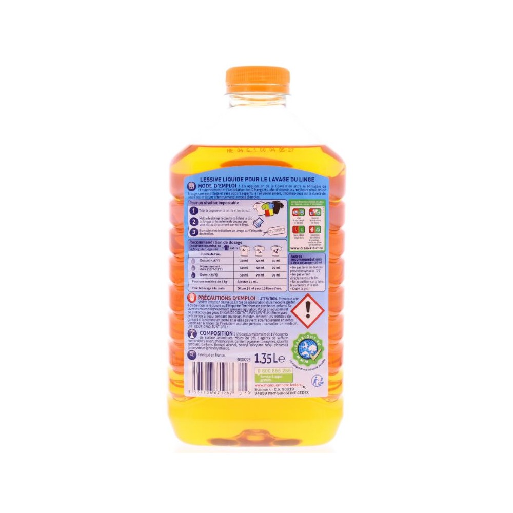 Recharge Lessive Liquide Fleur d'Oranger et Aloe Vera 27 lavages