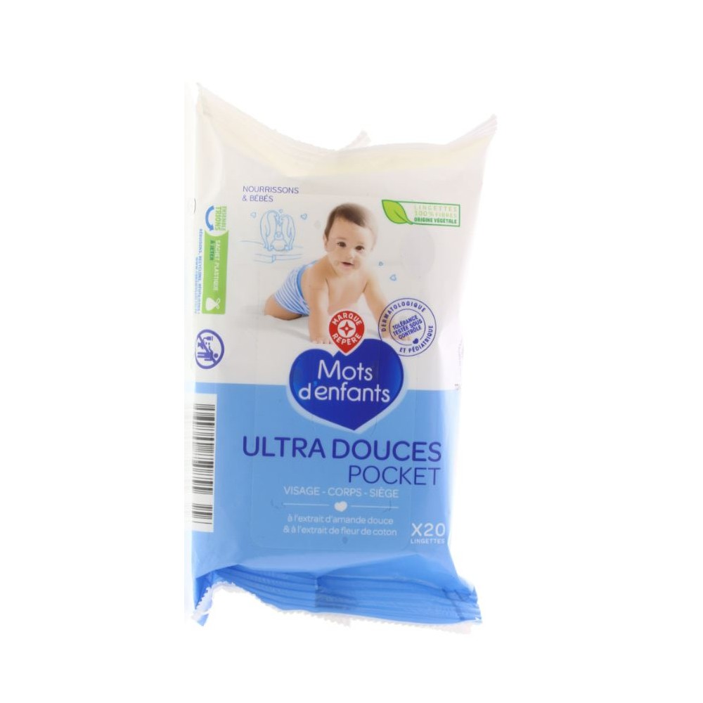 Lingettes Bébé Pocket x20 - MOTS D'ENFANTS - Drive Z'eclerc