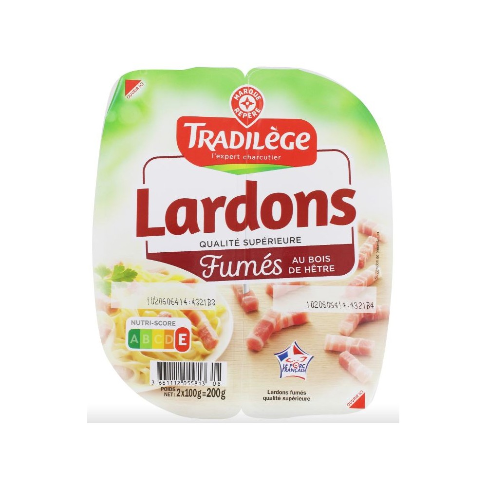 Les Lardons fumés supérieurs VPF 2x100g